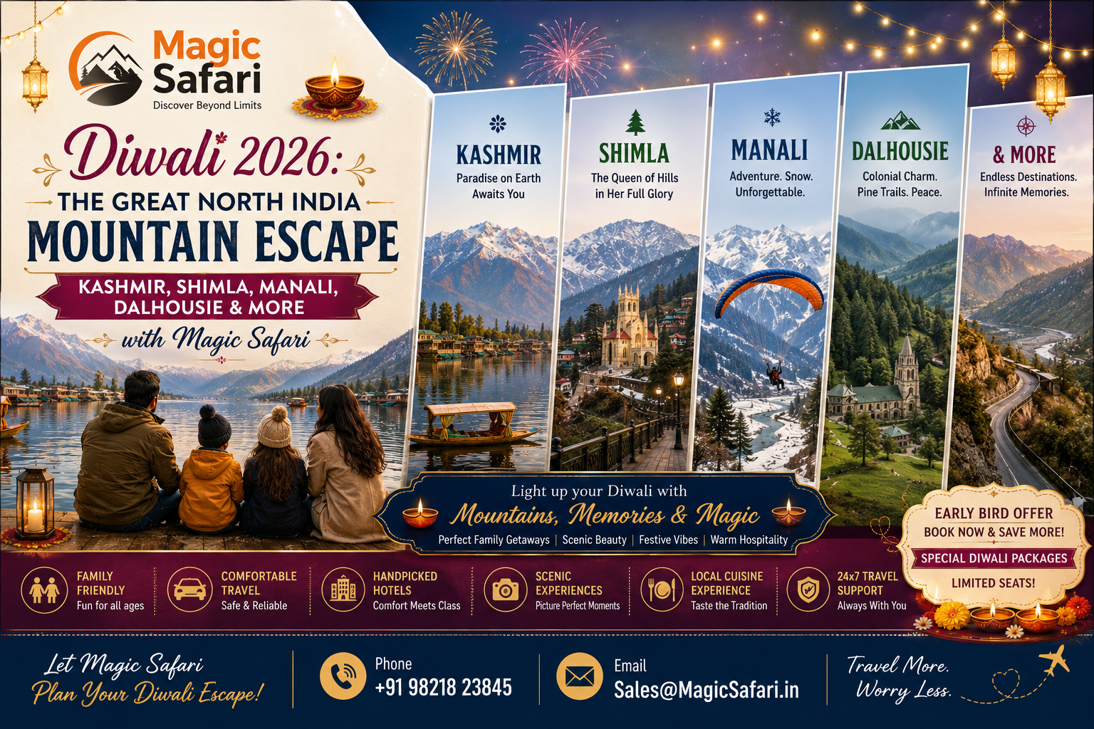 Diwali 2026: The Great North India Mountain Escape — Kashmir, Shimla, Manali, Dalhousie & More with Magic Safari